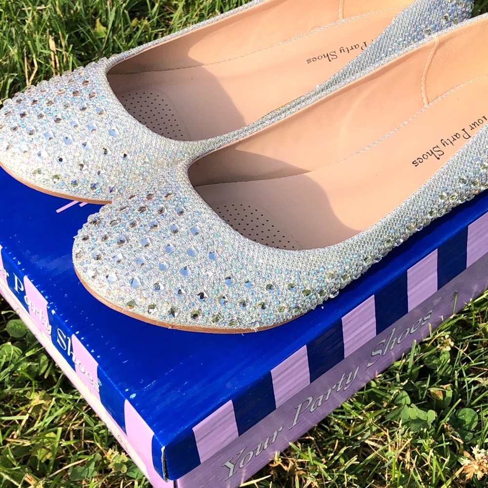 Silver Rhinestone Flats - Picture 2 of 8